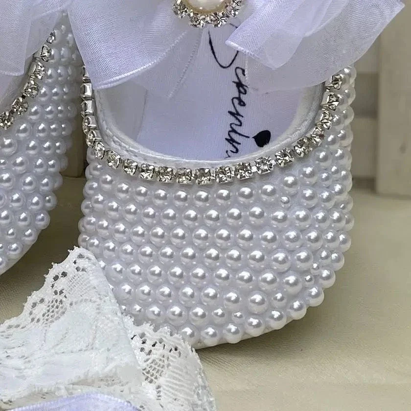 Handmade Baby Girl Christening Shoes - Image 5