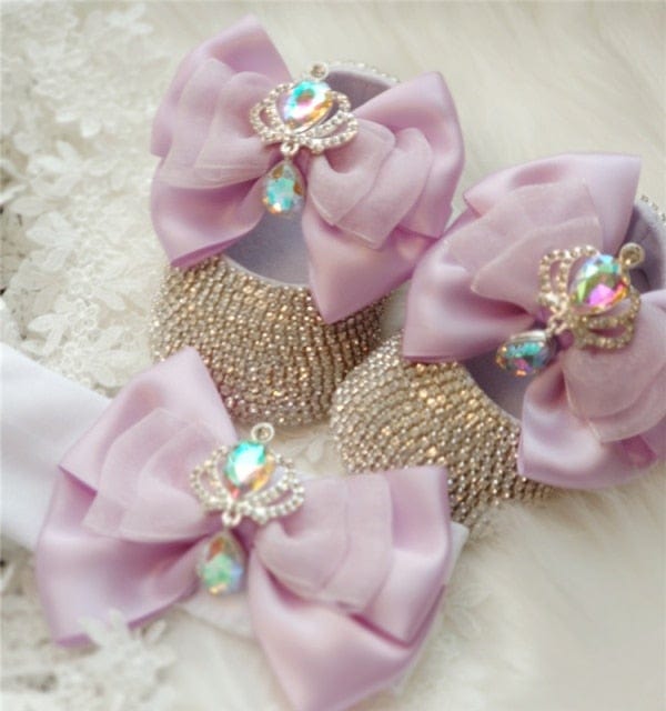 Handmade Crystal Baby Shoes and Headband Gift Set - Image 12