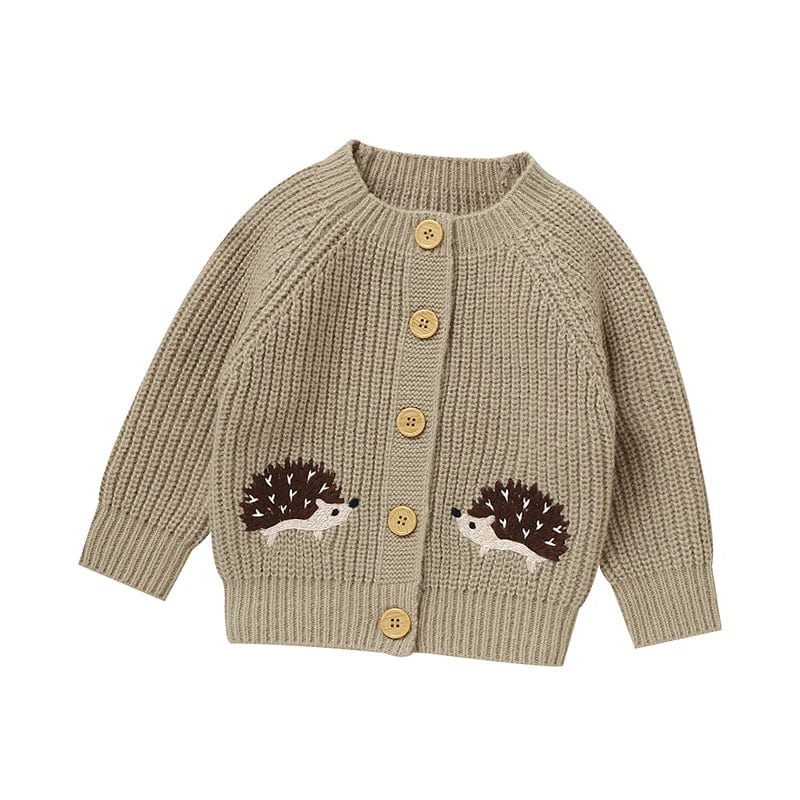 Hedgehog Embroidered Baby Knit Cardigan - Image 10