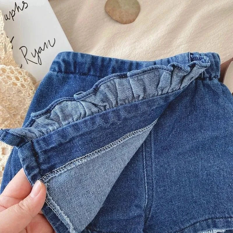 Girl Lace Crop Top & Denim Shorts Set - Image 5