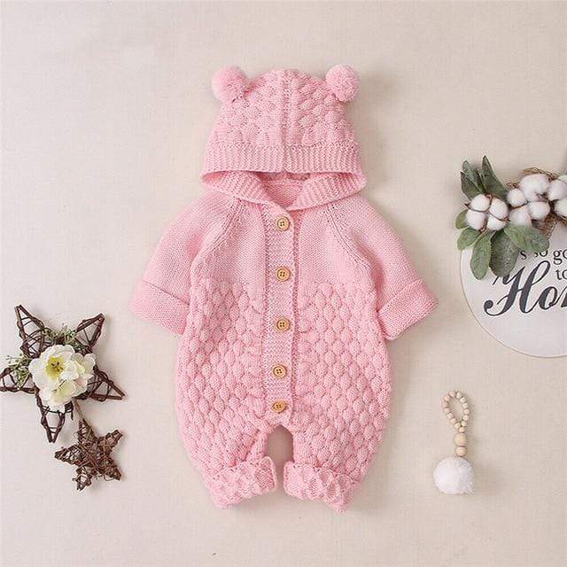 Hooded Knitted Romper - Image 4