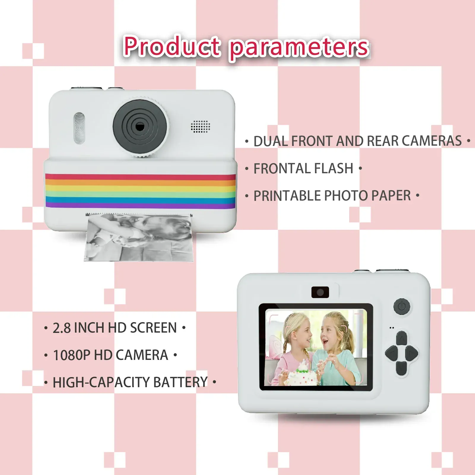 Instant Print Kids Camera with 2.8" Screen & Dual Lens - Image 6