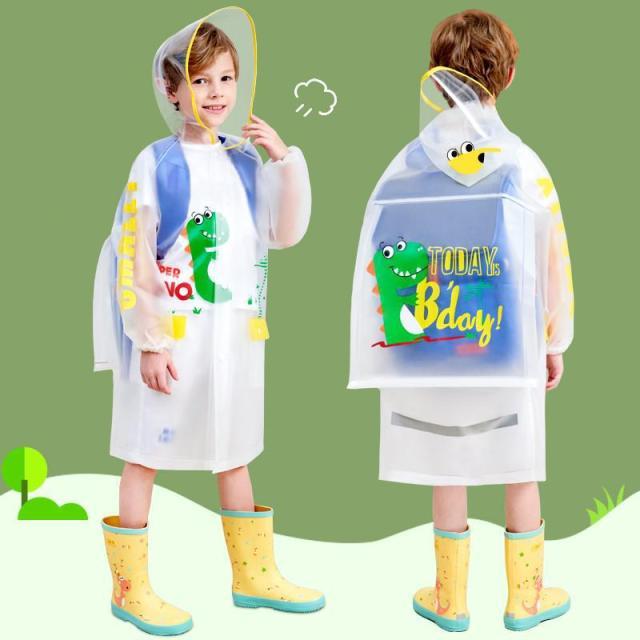 Kids Cartoon Print Raincoat - Image 8