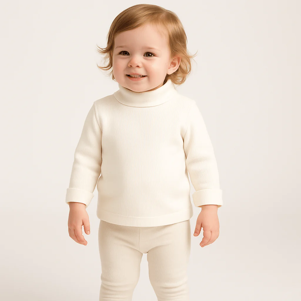 Kids' Cozy Turtleneck Long Sleeve Tee - Image 2