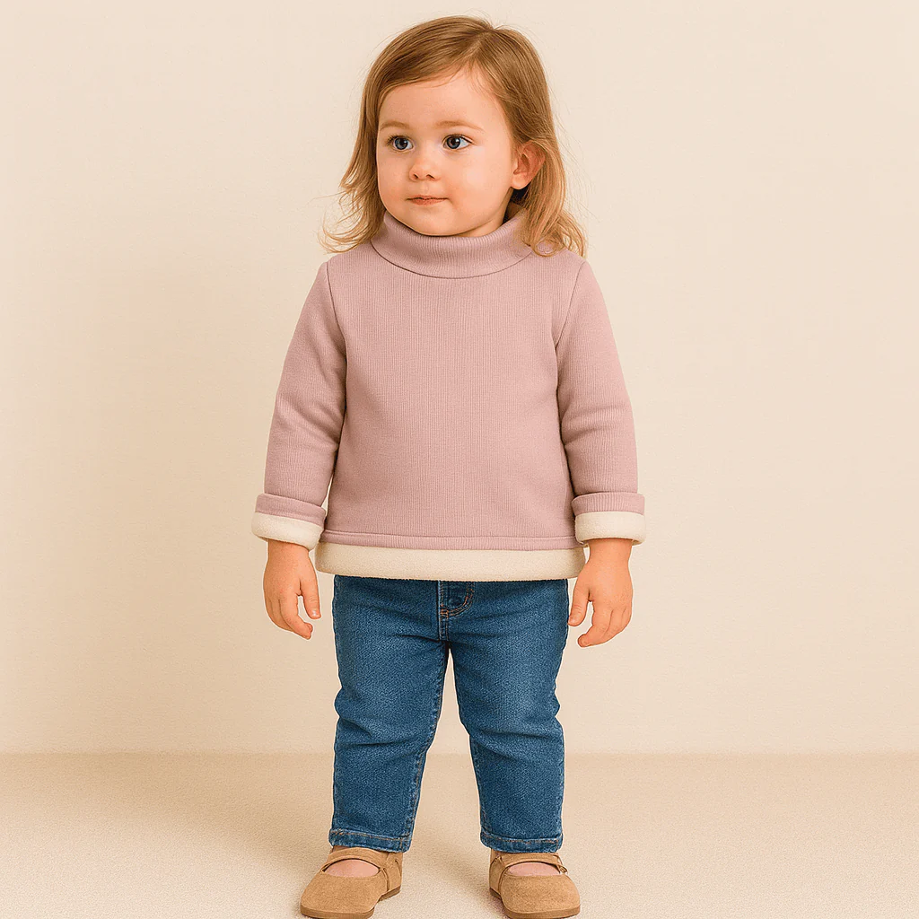 Kids' Cozy Turtleneck Long Sleeve Tee - Image 4