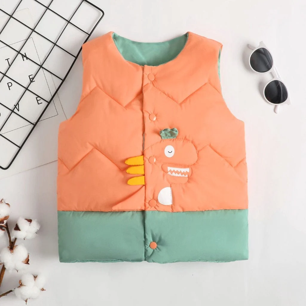Kids Dino Puffer Vest - Image 10
