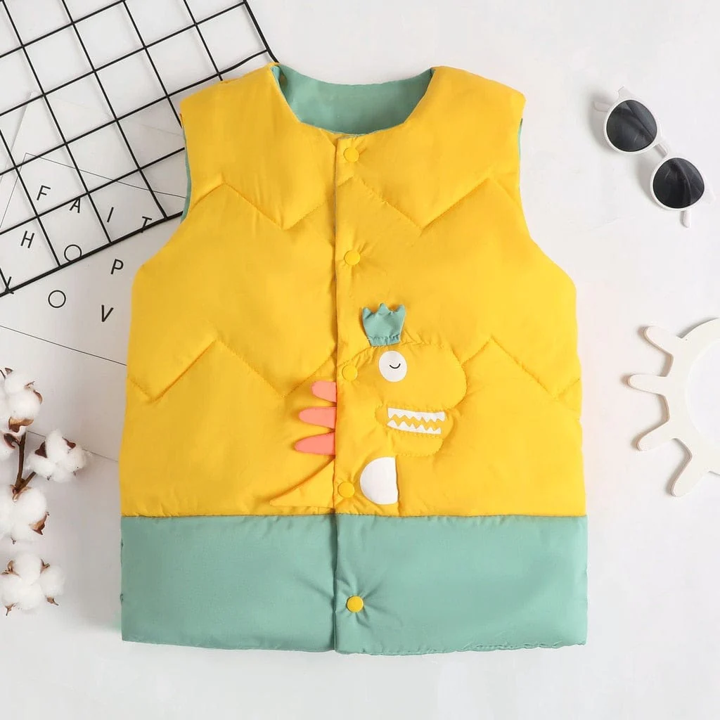 Kids Dino Puffer Vest - Image 11