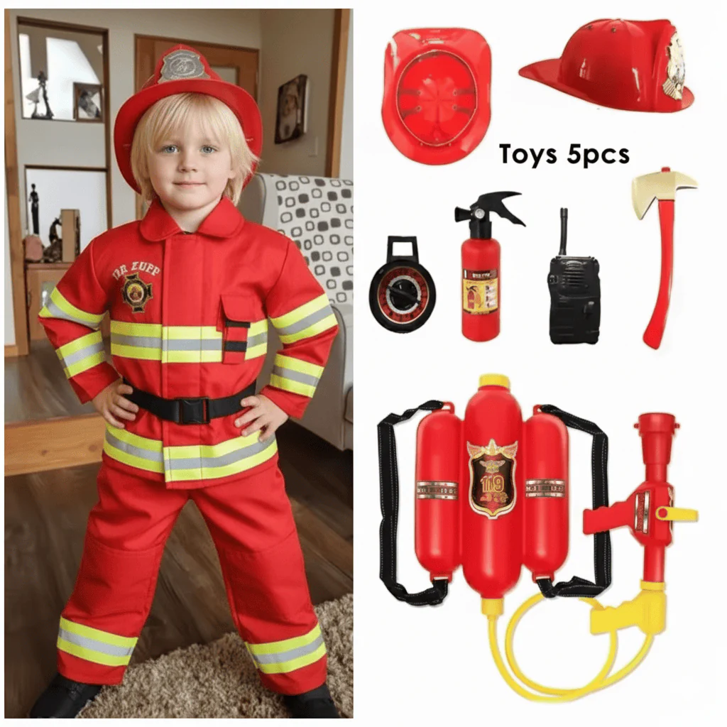 Kids Firefighter Costume - Image 2