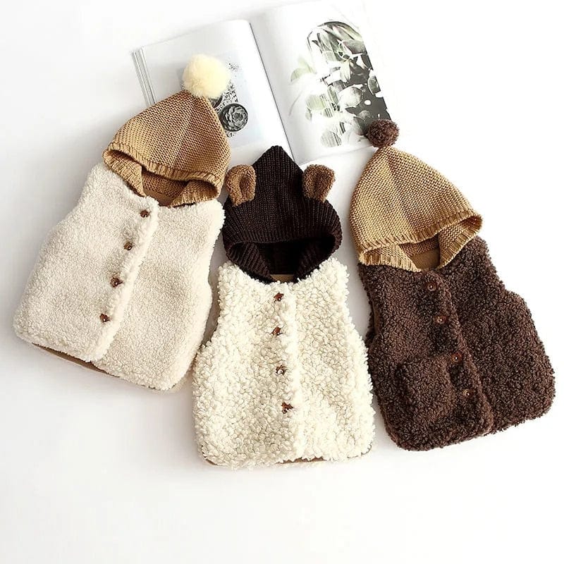Kids Fleece Hooded Vest - Image 2
