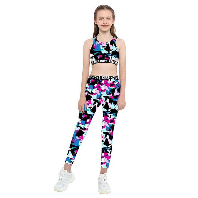 Girl Crop Tank Top with Leggings Set - Image 11