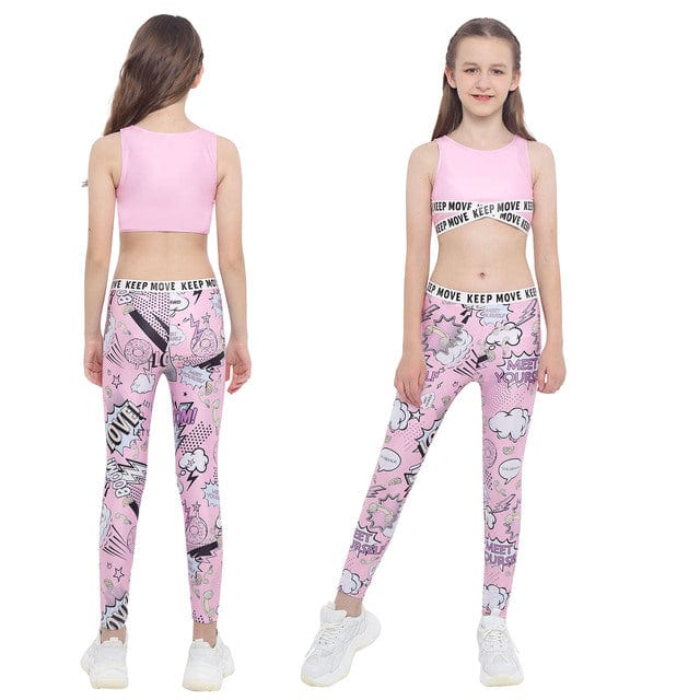 Girl Crop Tank Top with Leggings Set - Image 18