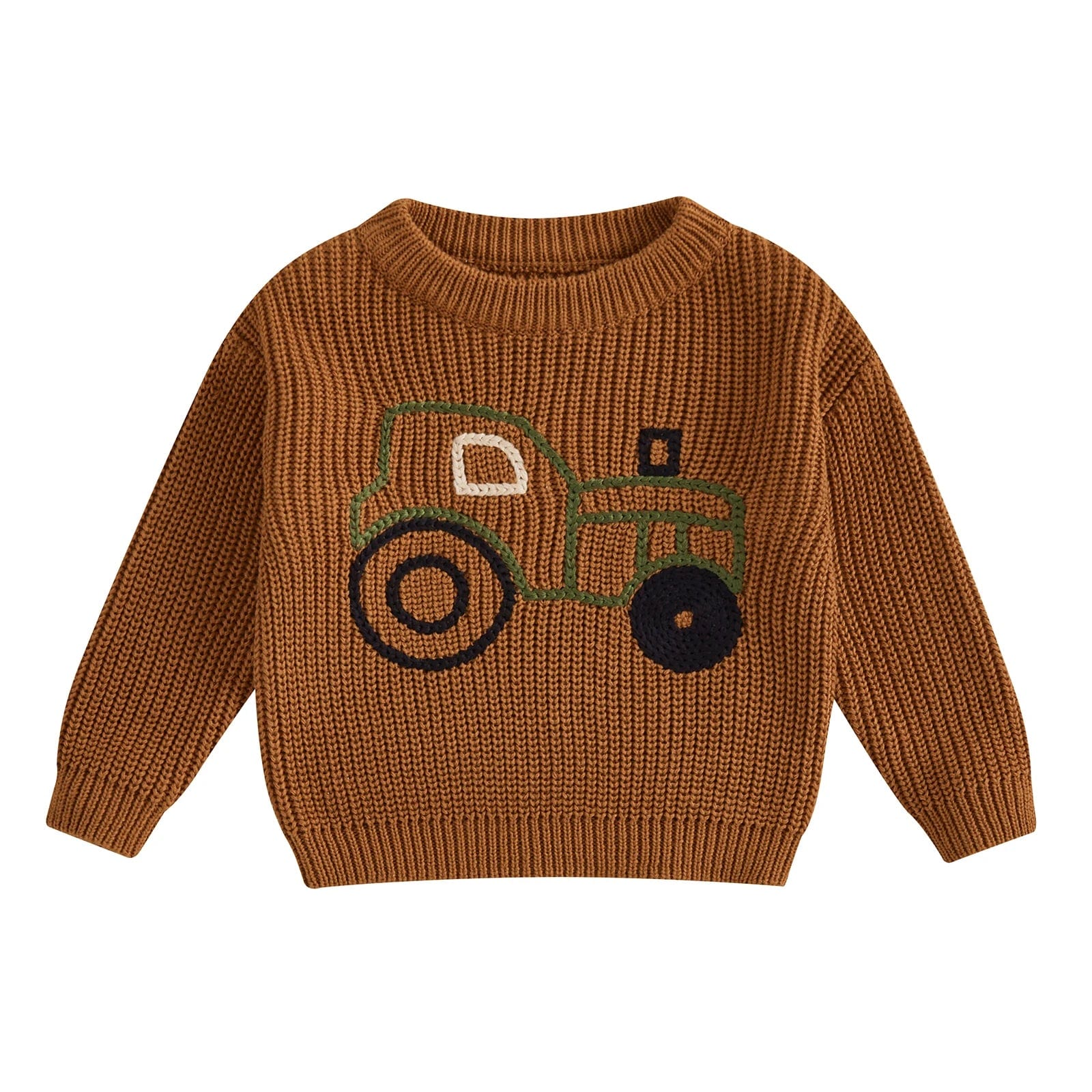 Kids Tractor Print Knit Sweater - Image 8