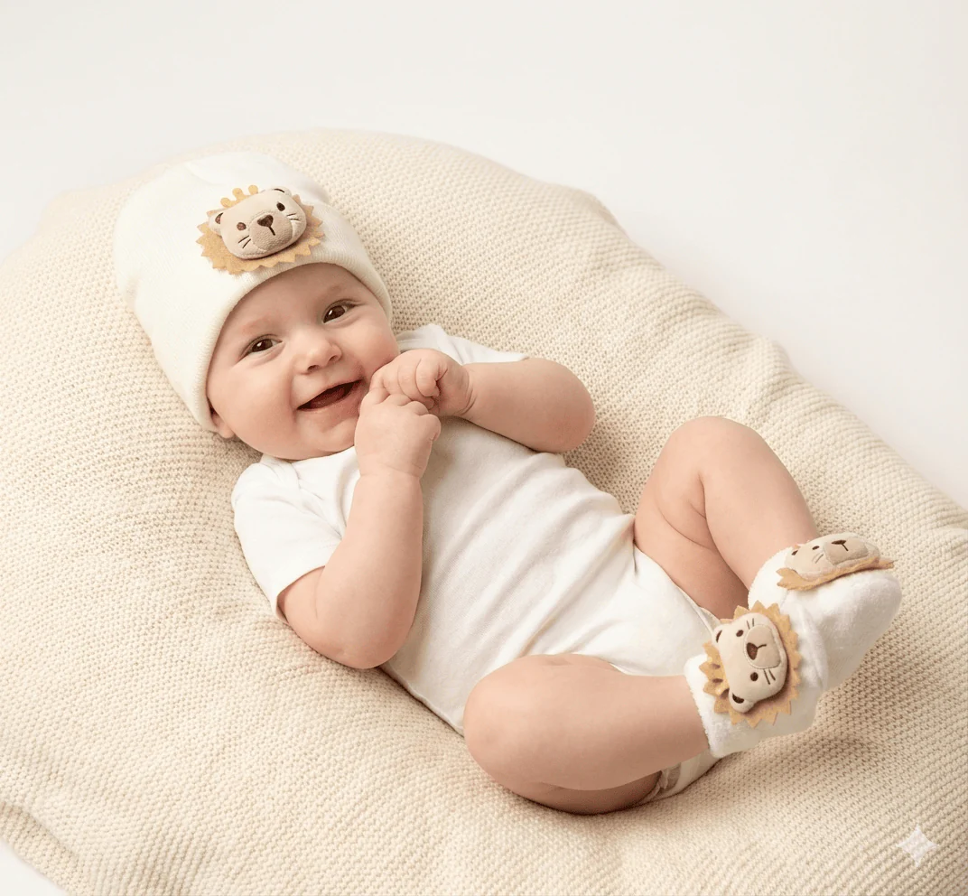 Knitted Beanie & Sock Set for Newborns - Image 3