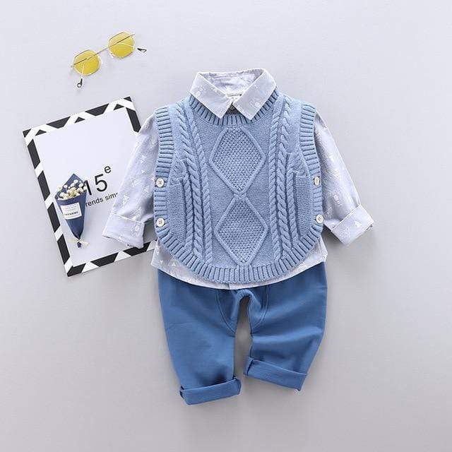 Knitted Sweater Vest Boy Outfit - Image 9