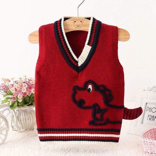 Kids Giraffe Print Sweater Vest - Image 3
