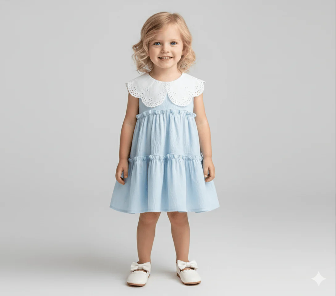 Lace Bodice Tiered Summer Dress - Image 3