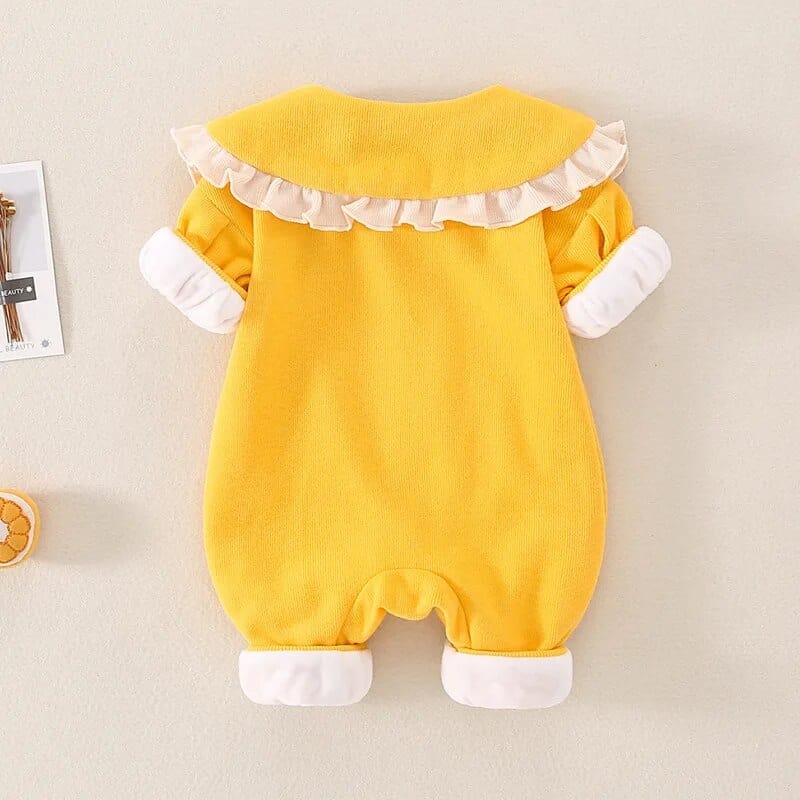 Lace Decorated Peter Pan Collar Baby Romper - Image 3