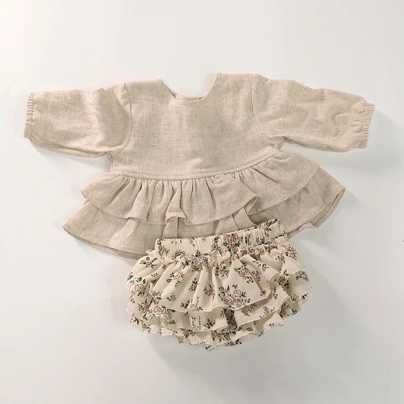 Lace Embroidery Long Sleeve Top and Shorts Set - Image 7