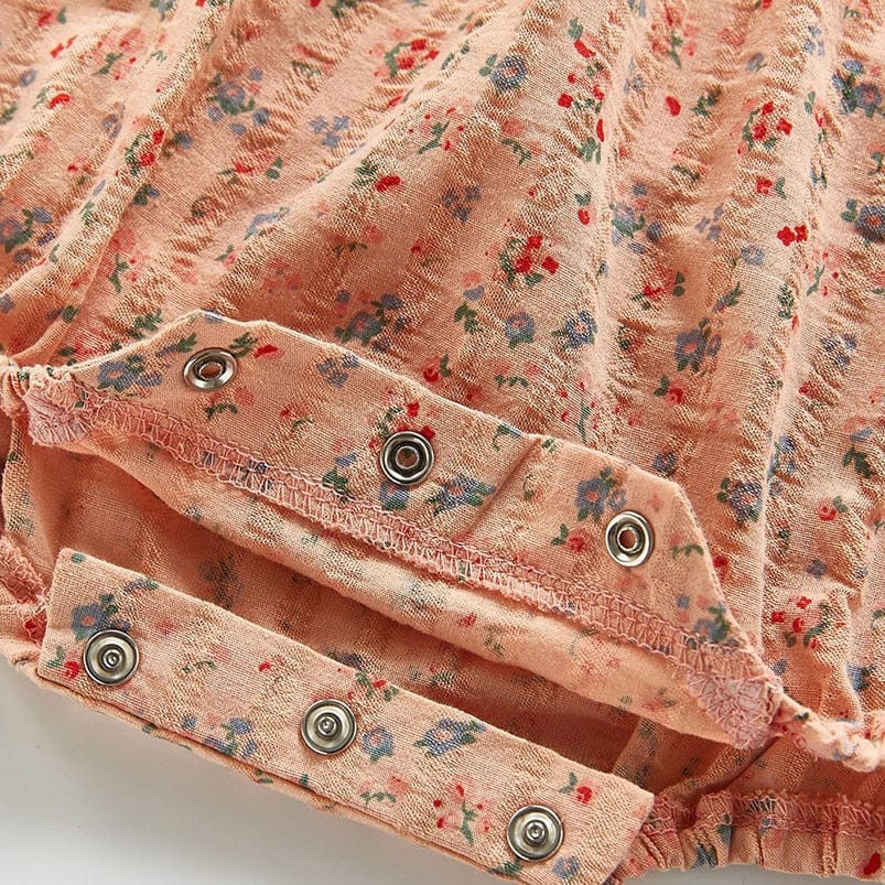 Lace Floral Print Baby Romper - Image 7
