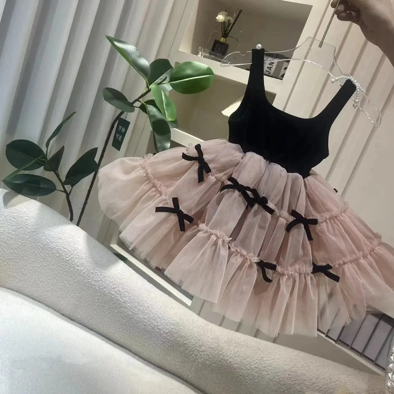 Layered Tulle Dress with Bows - Image 8
