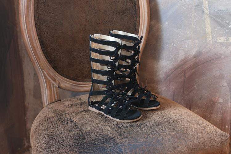 Beautiful Gladiator Sandals For Baby Girls, Leather - Image 9