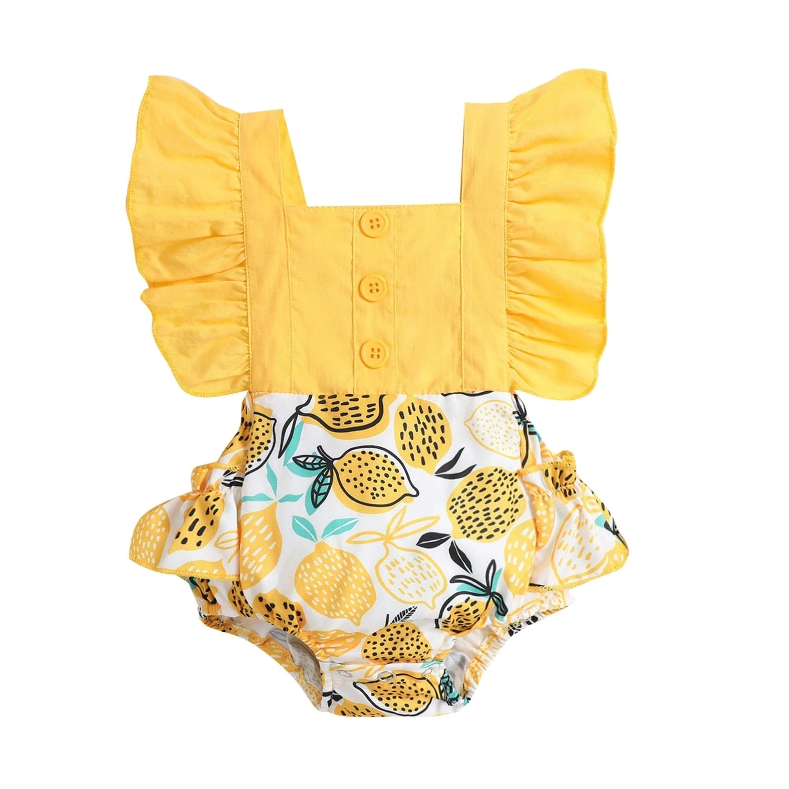 Lemon Print Baby Romper - Image 5