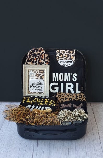 Momorii Baby Girl Gift Set, Leopard Theme, Jumpsuit, Romper, Socks, Beanie, In A Suitcase - Image 6