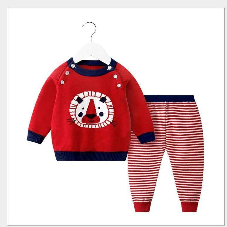 Lion Design Sweater and Track Pants Set - Image 5
