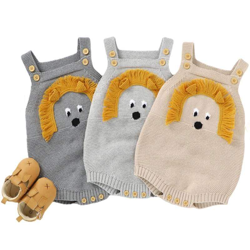 Lion Knitted Baby Romper - Image 2