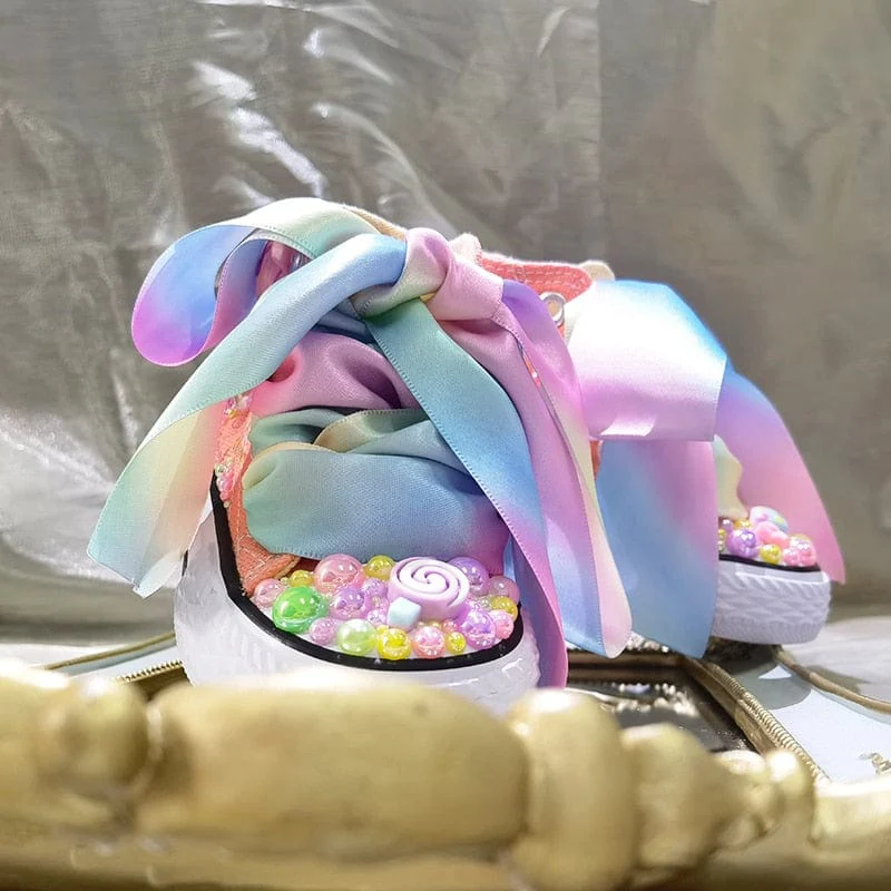 Lollipop Candy Kids High-Top Canvas Sneakers - Image 3
