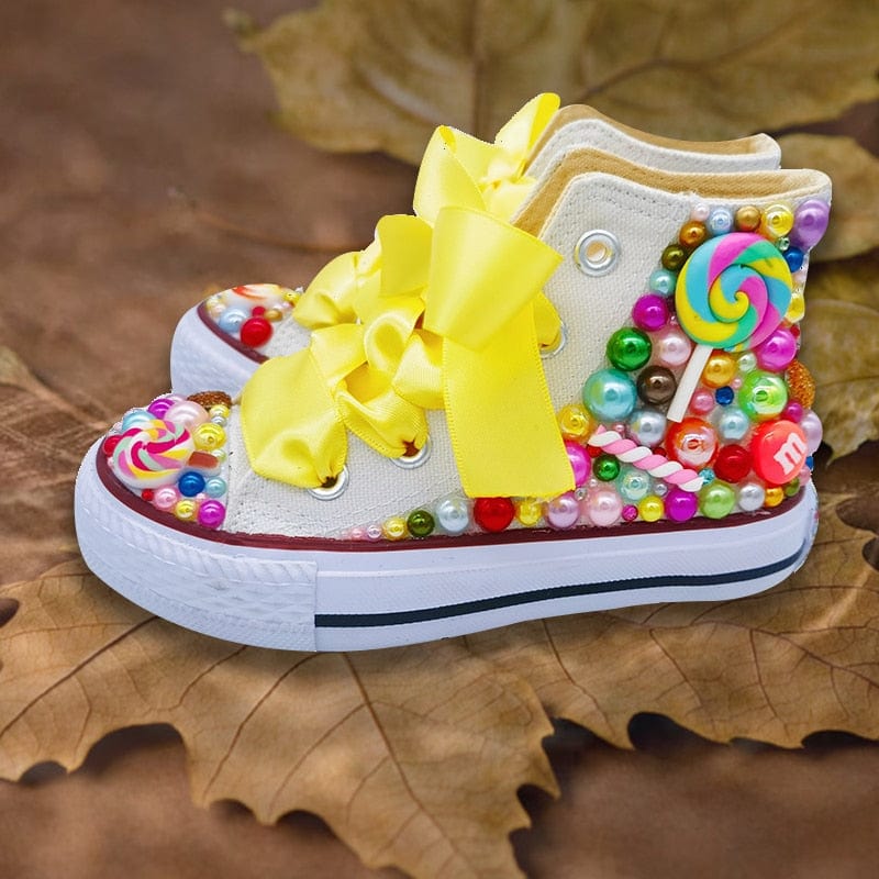 Lollipop Candy Kids High-Top Canvas Sneakers - Image 6