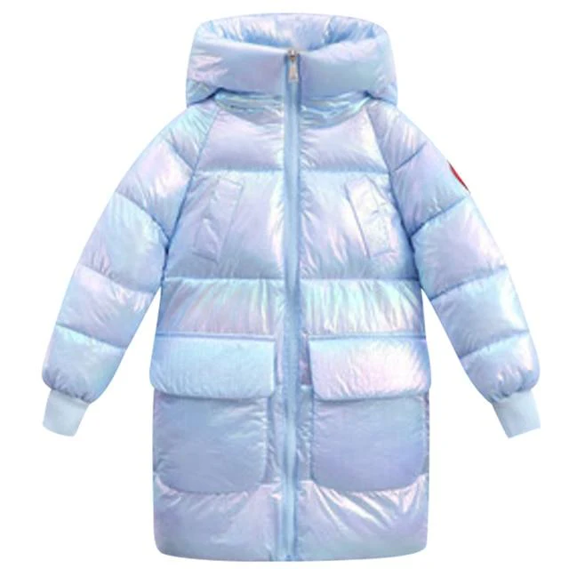 Long Metallic Puffer Coat - Image 3