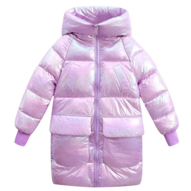 Long Metallic Puffer Coat - Image 4