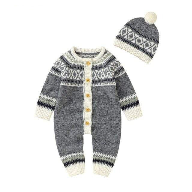 Long Sleeve Baby Knitted Romper - Image 4