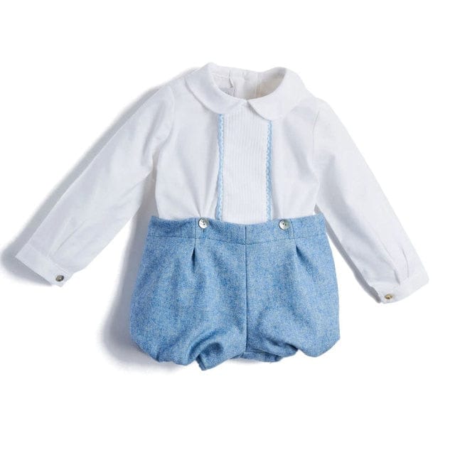 Long Sleeve Blue Shorts Outfit - Image 2