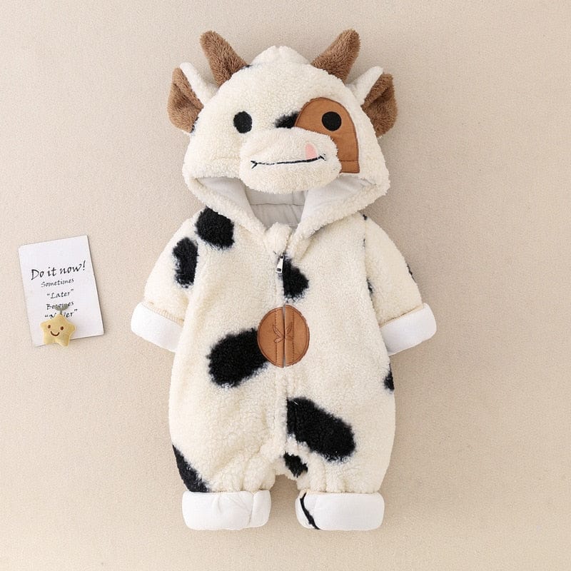 Long Sleeve Cow Print Onesie