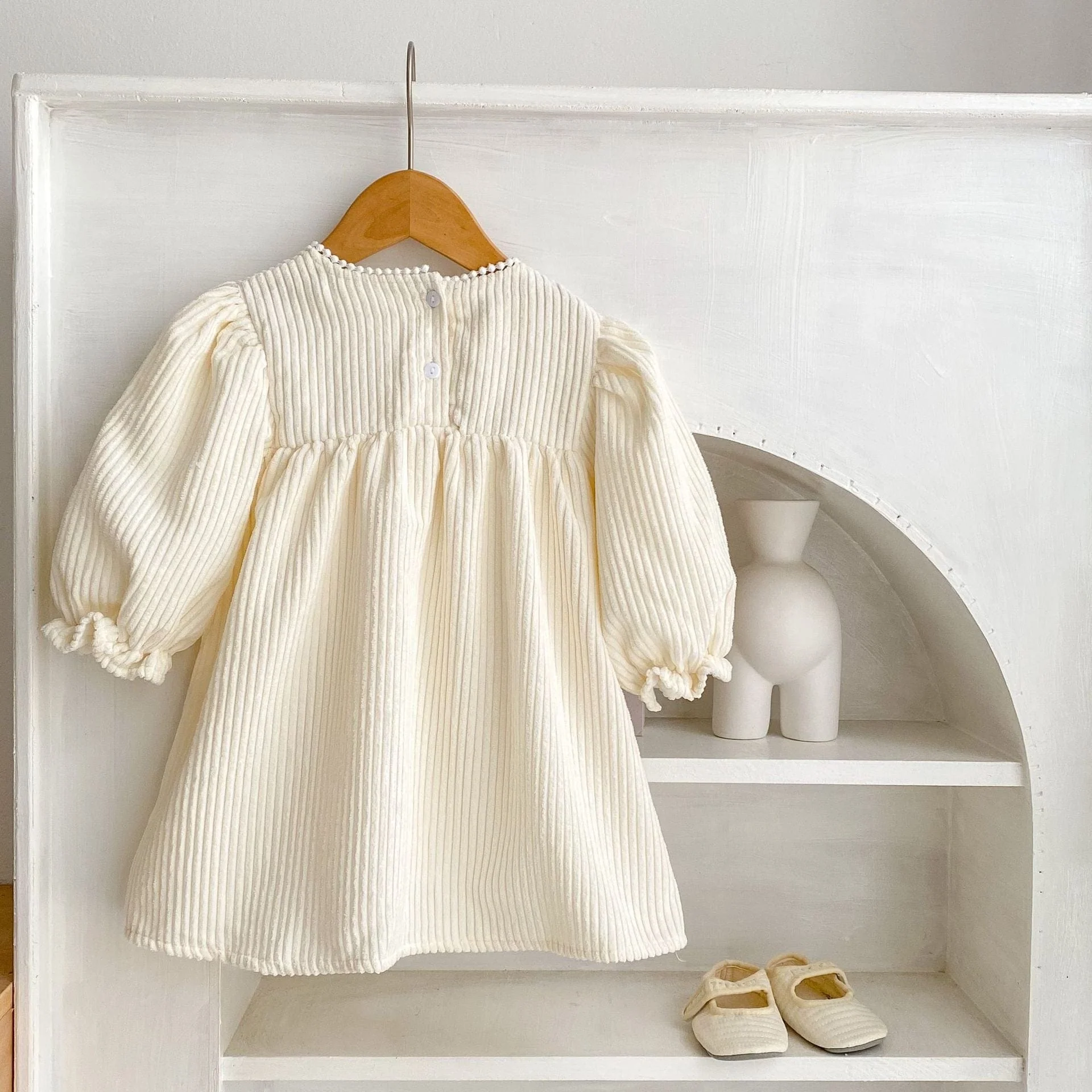 Long Sleeve Embroidered Dress - Image 3