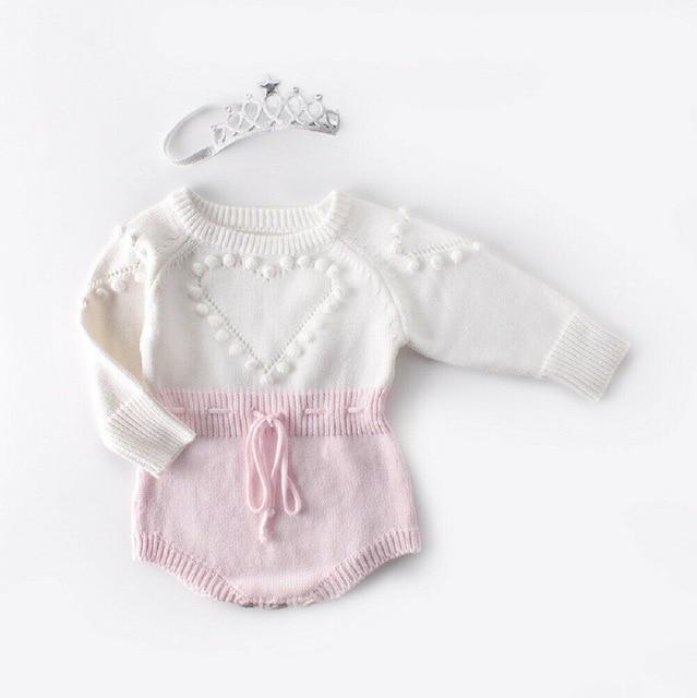 Lovely Heart Knitted Rompers - Image 3