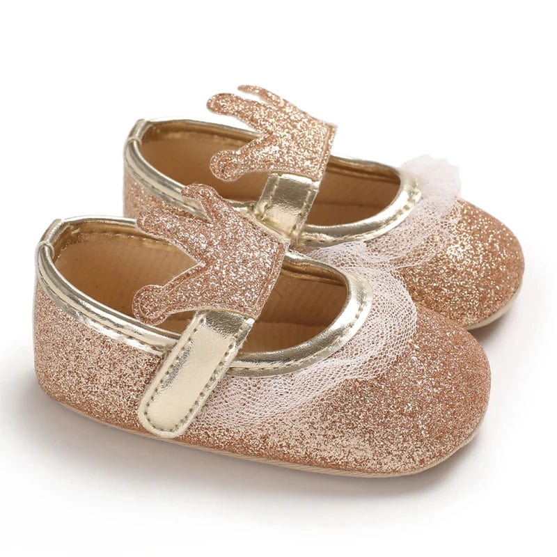 Metallic Bow Decorated Baby Girl Flats - Image 15