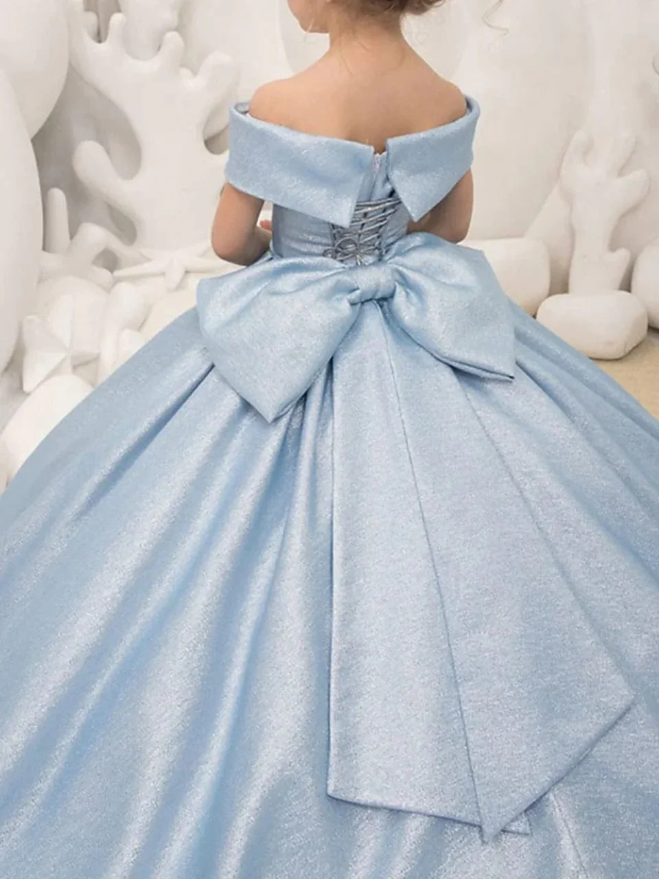 Off Shoulder Flower Girl Dress - Image 5
