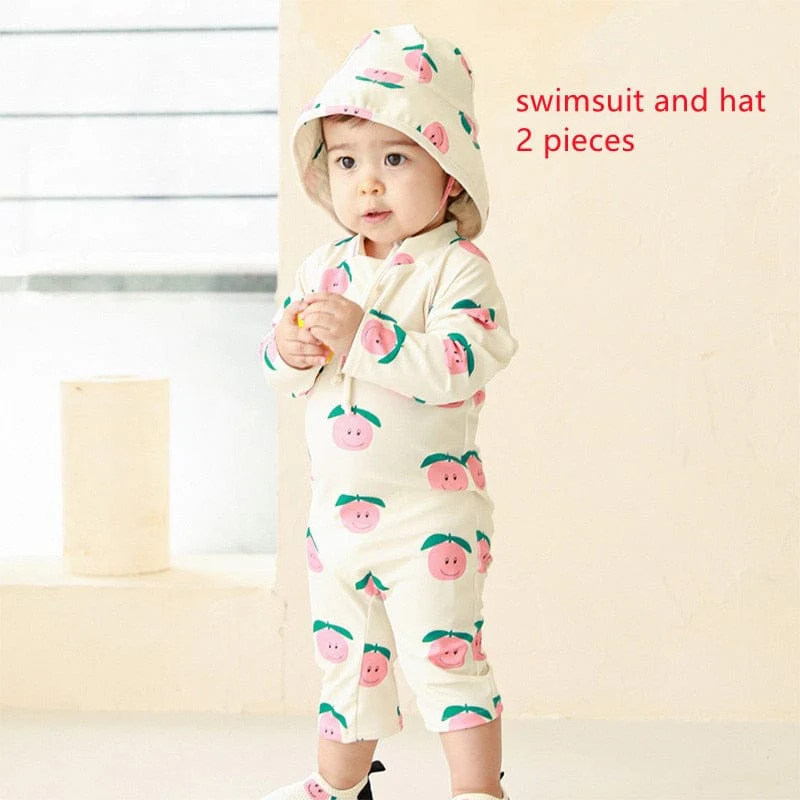 One Piece Long Sleeve Swimsuit For Kids - Image 17