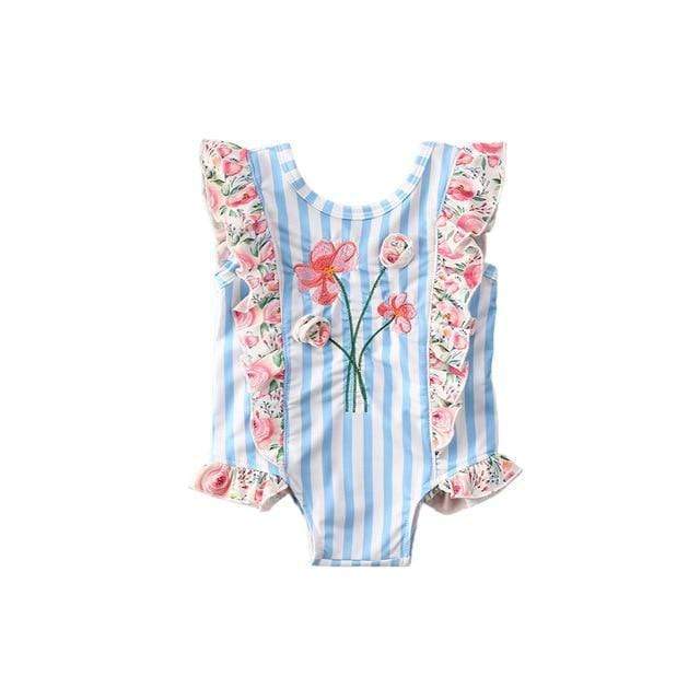 One Piece Swimwear Floral &Striped - Image 5
