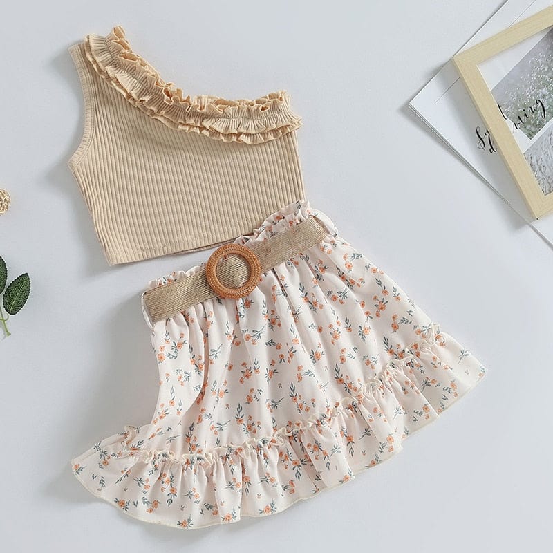 One Shoulder Top and Skirt Set - Image 3