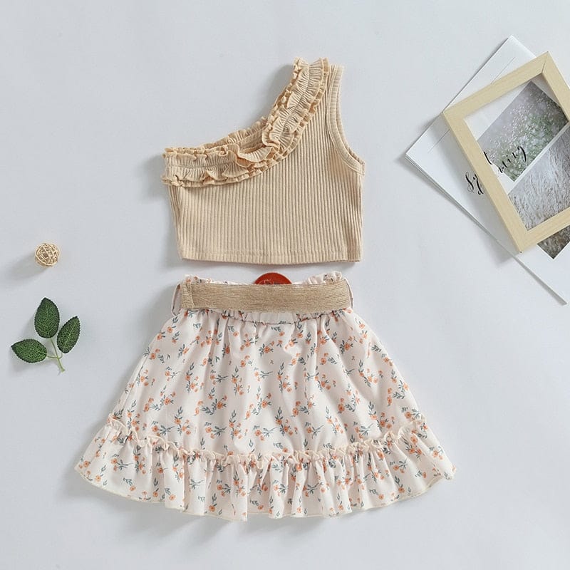 One Shoulder Top and Skirt Set - Image 5