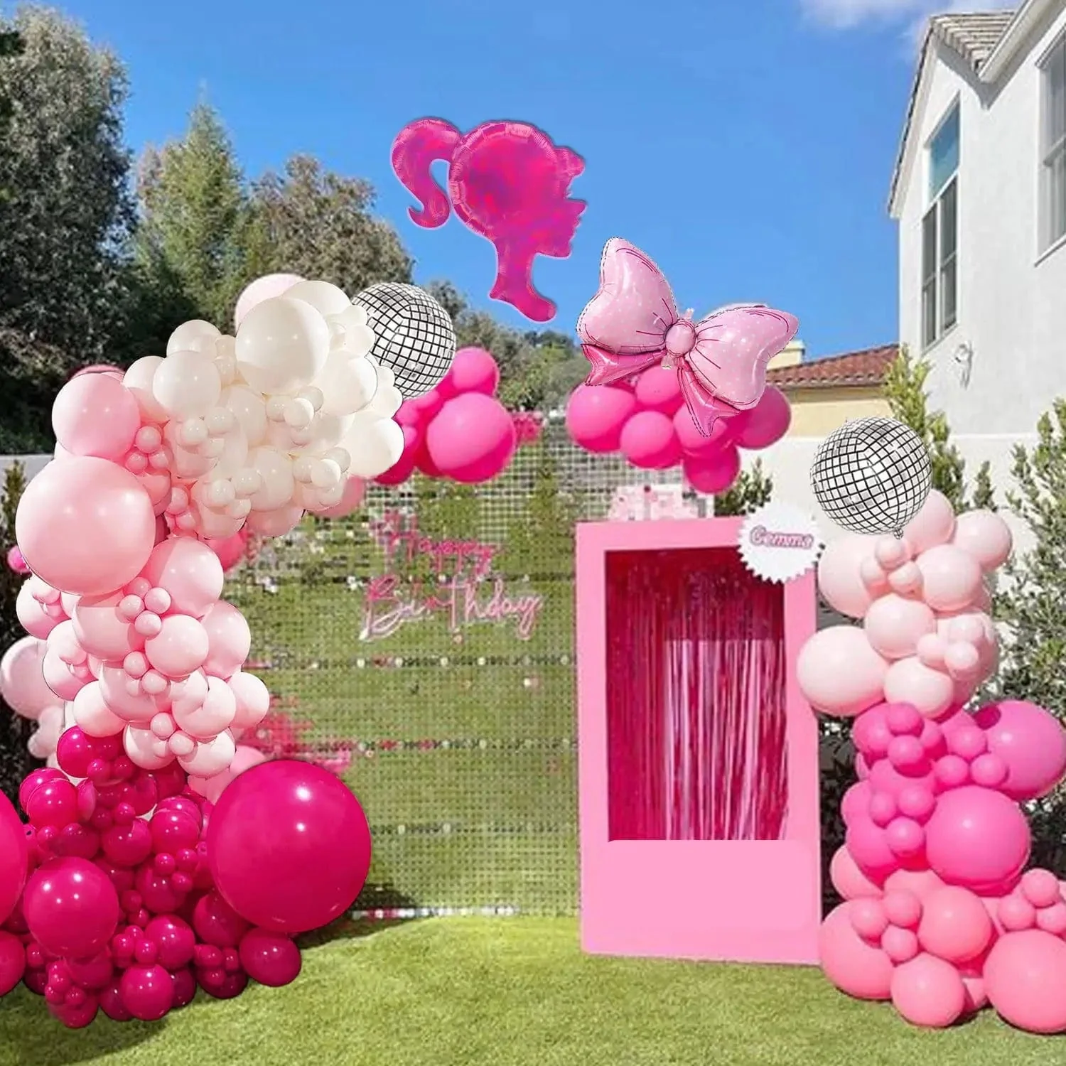 Pink Rose Disco Balloon Arch Kit - Image 4