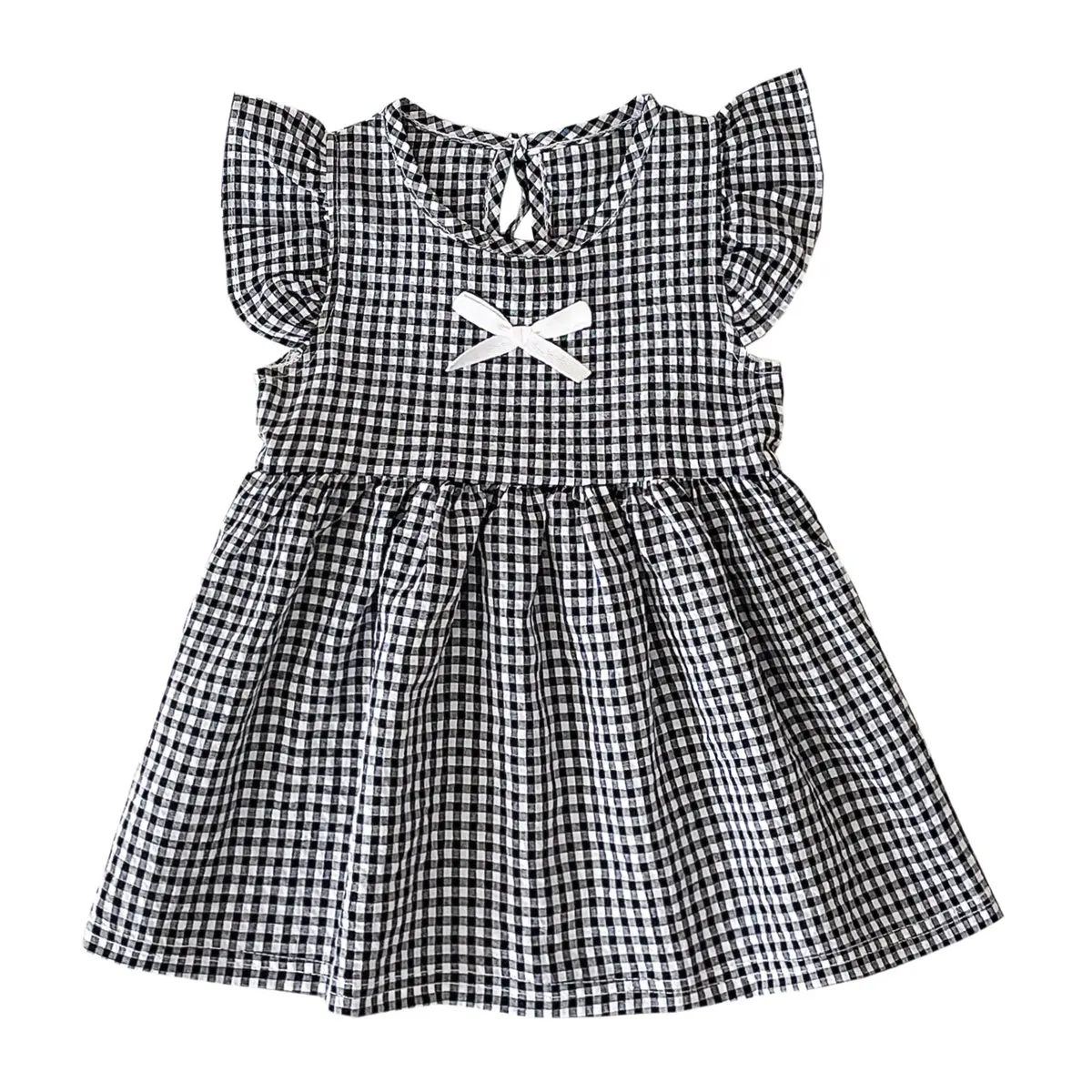 Plaid Flutter Sleeve Princess Dress - Image 13