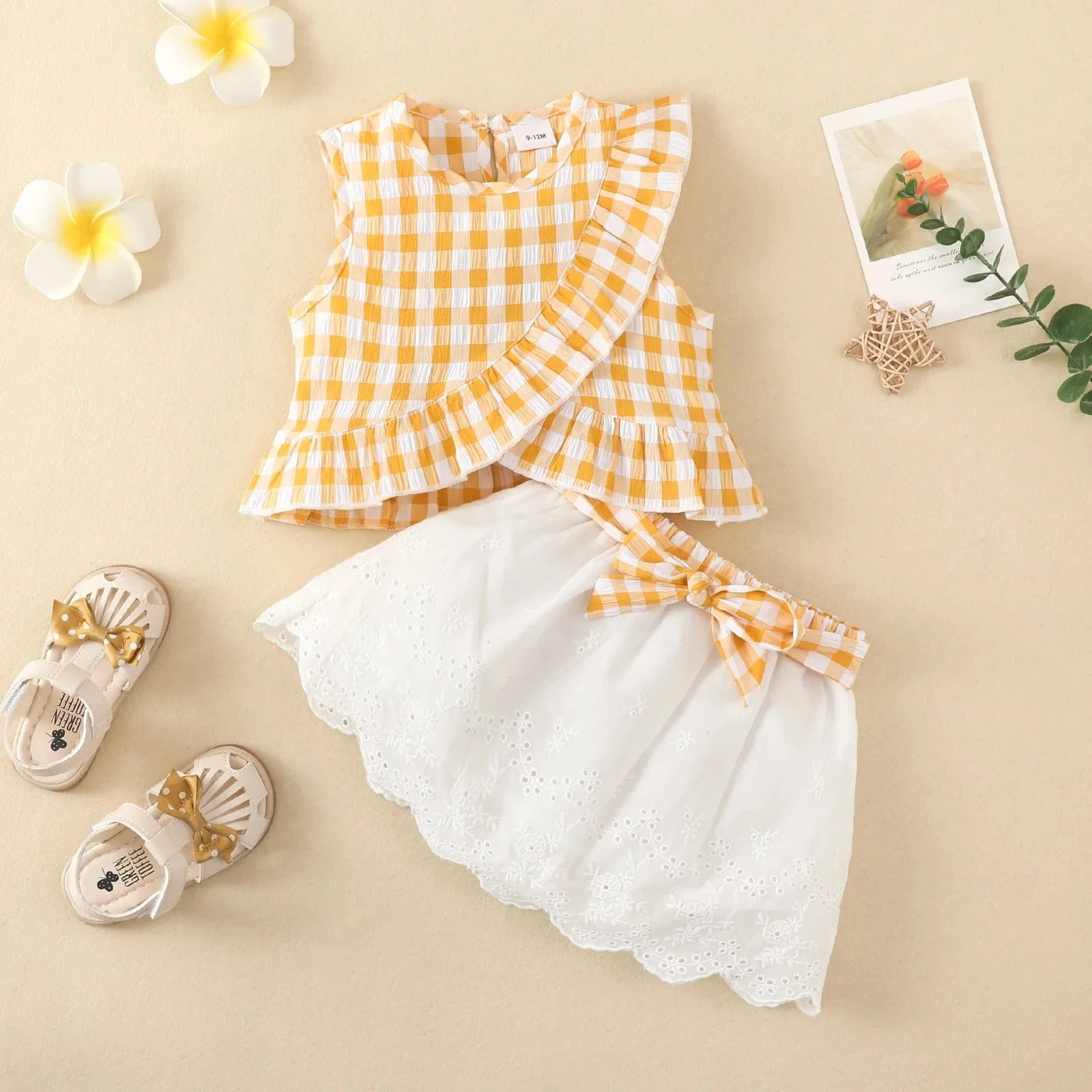 Plaid Ruffle Top and Lace Skirt - Image 3