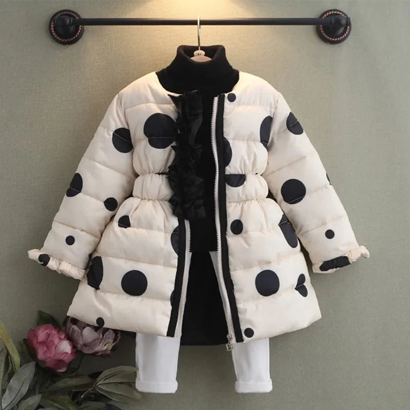 Trendy Kids Polka Dot Winter Jacket - Image 3