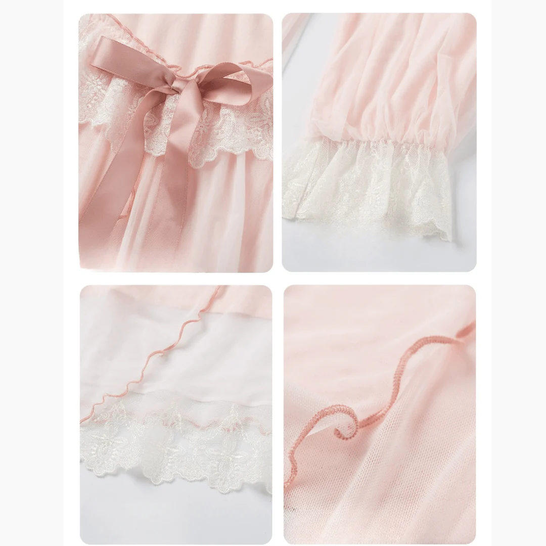 Princess Lace Long Sleeve Nightgown for Girls - Image 5