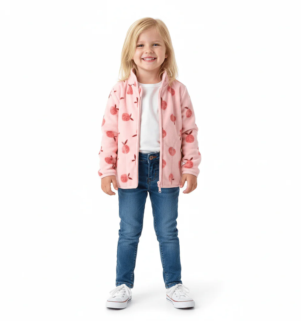 Printed Fleece Zipper Jacket for Kids - Image 3